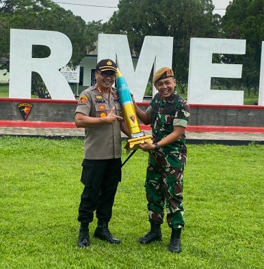 Tingkatkan Sinergitas TNI-Polri, Kapolresta Deli Serdang Kunjungi Danyon Armed 2/105