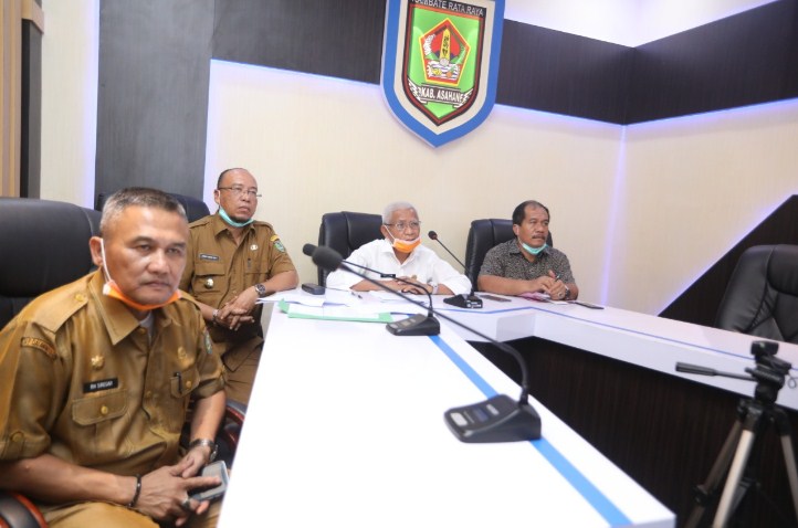 Melalui Video Conference, Bupati Laporkan Kondisi Kabupaten Asahan ke Gubsu