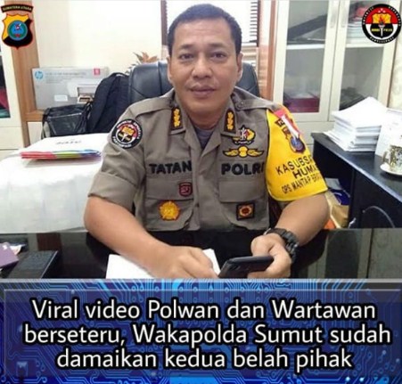  Wakapoldasu Damaikan Perseteruan Wartawan dan Polwan