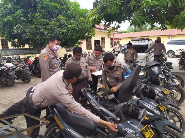  Sarpras Polrestabes Medan Periksa Kendaraan Dinas Polsek Medan Helvetia