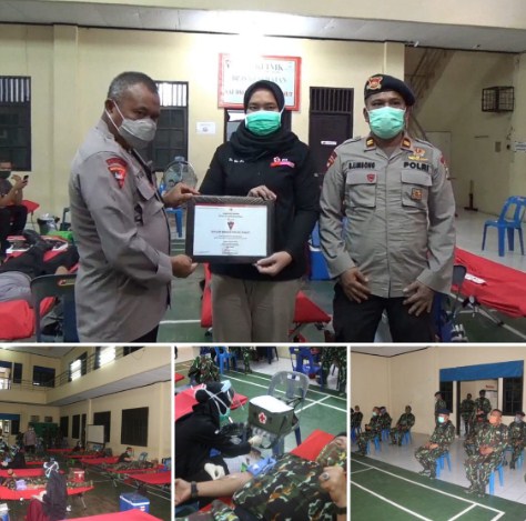 Sat Brimob Poldasu Gelar Donor Darah Bantu Pasien Covid-19