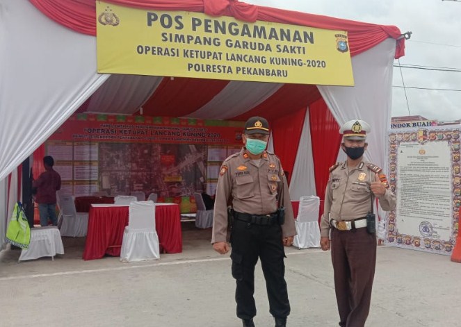  Polsek Tampan Siaga Pengamanan Covid-19 dan Operasi Ketupat Lancang Kuning 2020