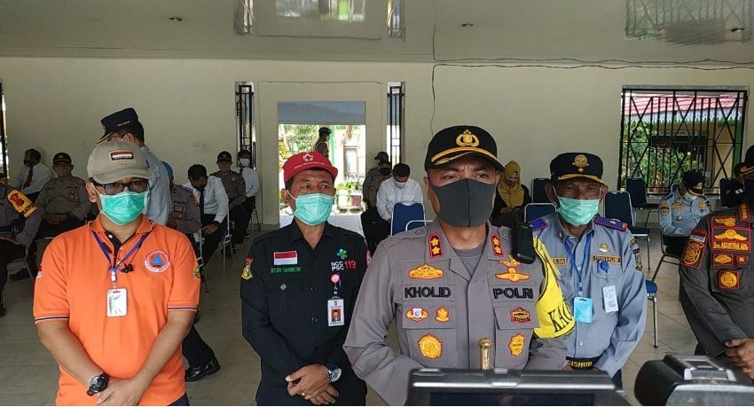  Dipimpin Kapolres AKBP Mohammad Khalid SIK, Kabupaten Kampar Laksanakan Apel Konsolidasi PSBB