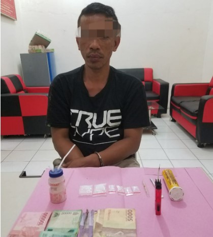 Polsek Tapung Tangkap Pengedar Sabu Desa Sumber Makmur