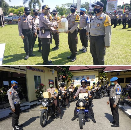  Bakti Sosial Serentak Jelang Hari Bhayangkara ke-74, Polres Kampar Bagikan 1000 Paket Sembako