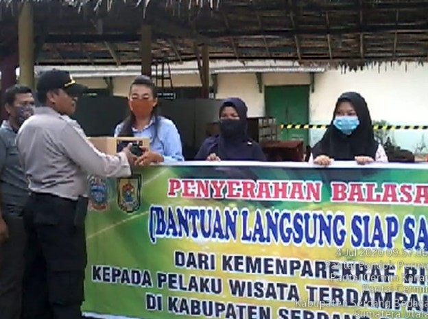  Polsek Pantai Cermin Polres Sergai Imbau Peserta Acara BALASA Patuhi Protokol Kesehatan