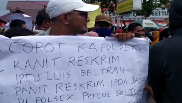 Saksi Pembunuhan Ditahan, Polsek Percut Seituan Didemo