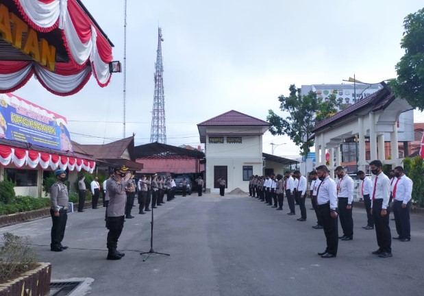 Pimpin Apel Pagi, Kapolres Tapsel Larang Seluruh Anggota Gunakan Plat Palsu