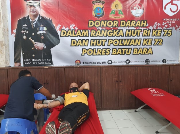 Sambut HUT RI Ke- 75,  Polres Batubara Gelar Donor Darah