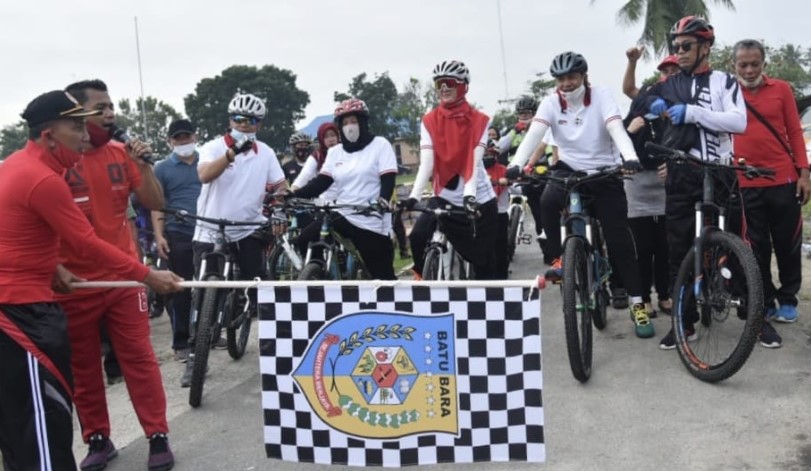 Jaga Kebugaran Tubuh, Polres Bersama Pemkab Batubara Gelar Gowes