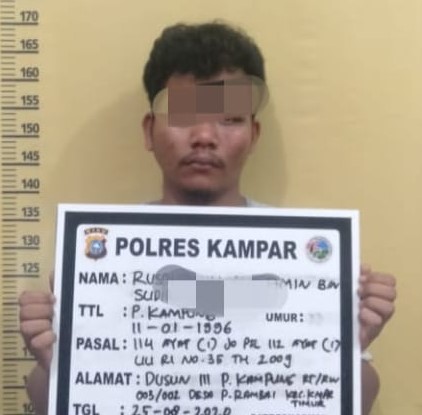  Pengedar Sabu Diringkus Resnarkoba Polres Kampar di Desa Pulau Rambai