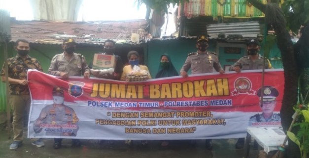  Polsek Medan Timur Rutin Salurkan Bantuan Sembako