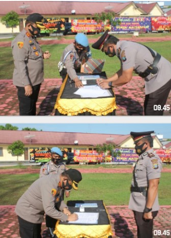  Polres Batubara Gelar Sertijab 2 Perwira