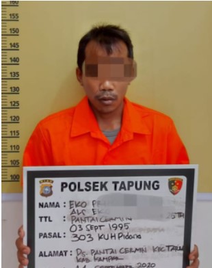  Polsek Tapung Tangkap Penjual Nomor Judi Togel Online di Desa Pantai Cermin