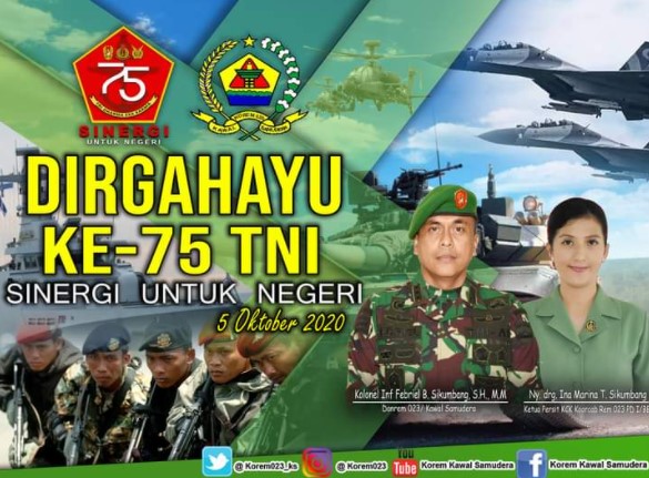  Kasat Sabhara dan Kapolsek Medan Helvetia Kunjungi Danyon Zipur 1/DD Medan di HUT TNI Ke- 75