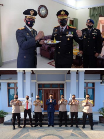  Kapolda Riau dan Rombongan Berikan Surprise Hari Ulang Tahun TNI ke-75