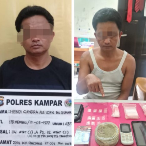  Resnarkoba Polres Kampar Tangkap Pengedar Sabu Desa Koto Perambahan Kampa