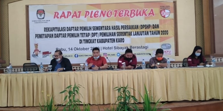  KPUD Karo Tetapkan 277.577 DPT di Pilkada 2020