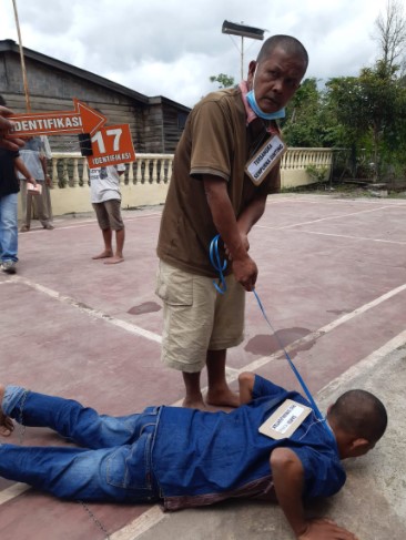  Polsek Tigapanah Rekontruksi Perkara Pembunuhan