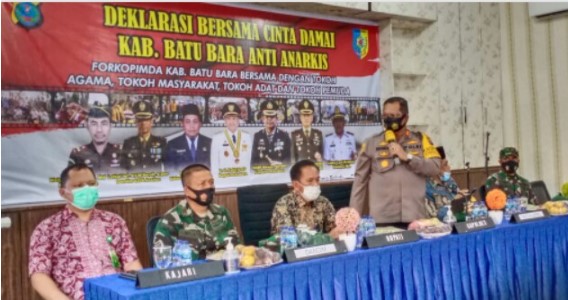 Forkopimda dan Ormas Batubara Tandatangani Deklarasi Cinta Damai Anti Anarkis