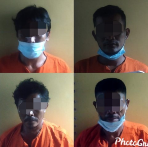  Tim Patroli Polsek Siak Hulu Amankan 4 Penjudi Domino Desa Kepau Jaya