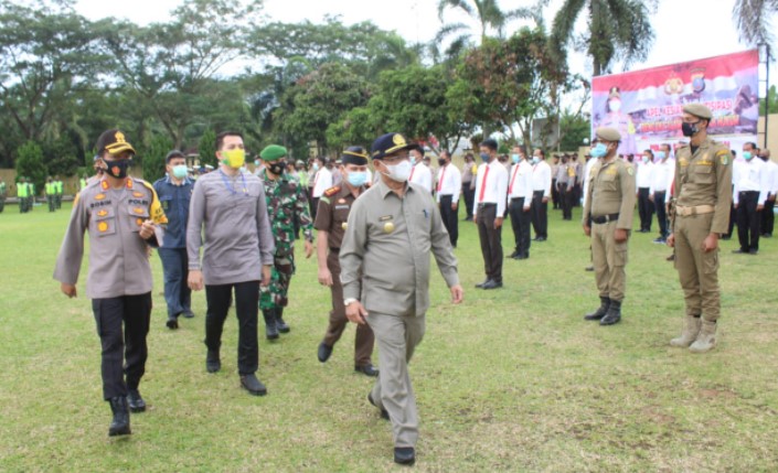  Pjs Bupati Sergai Pimpin Apel Tanggap Bencana di Mapolres Sergai