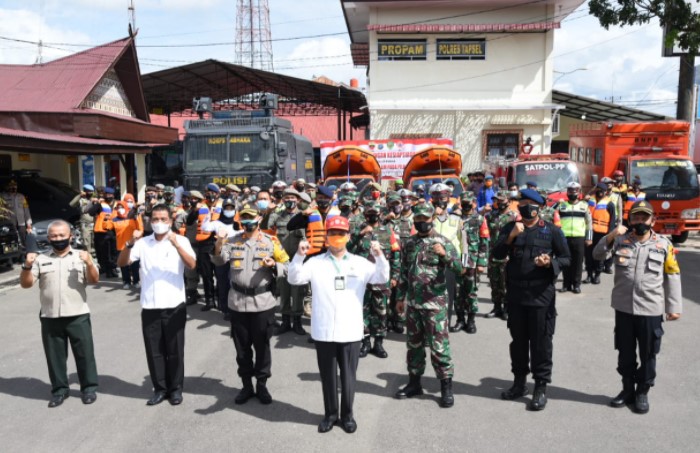  Siaga Bencana dan Kesiapan Pengamanan Pilkada 2020, Bupati Tapsel Pimpin Apel Gabungan