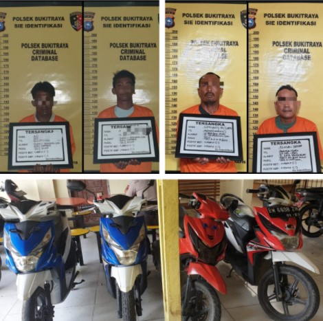  Empat Spesialis Pencuri Sepeda Motor Diamankan Polsek Bukit Raya