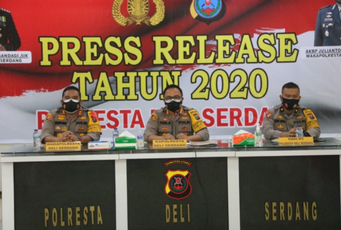  1312 Kasus Kriminal Berhasil Diselesaikan Polresta Deli Serdang Selama Tahun 2020