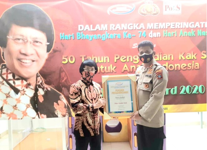  Kapolres Asahan Raih Penghargaan Kak Seto Award dan Polis Award 2020