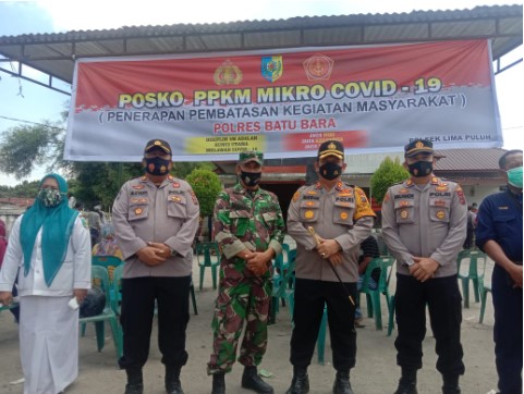 Terapkan PPKM Mikro, Pengambilan BST di Lima Puluh Dikawal Polres Batubara