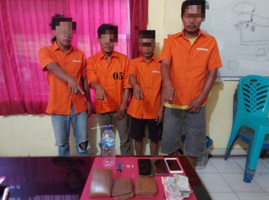  Polsek Tapung Hulu Tangkap 4 Pelaku Narkoba, 2 Diantaranya Pelaku Curanmor