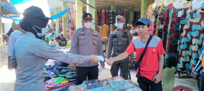 Ops Yustisi ke Pasar Tradisional, Polres Sergai Bagikan 250 Masker