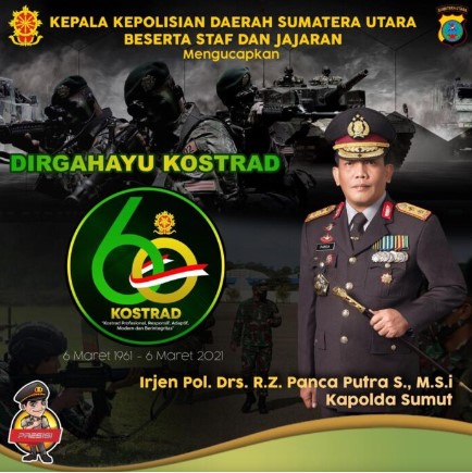  Polda Sumut dan Jajaran Ucapkan Dirgahayu Kostrad ke-60