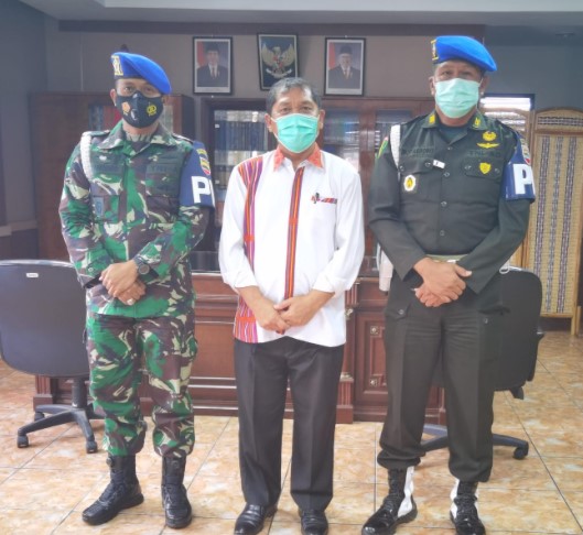  Corps Baret Biru Denpom Sibolga Bersama Dansub Denpom Berastagi Audiensi ke Bupati Karo