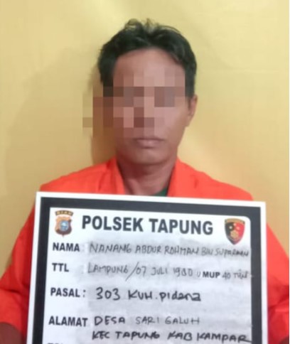  Polsek Tapung Tangkap Pelaku Judi Togel di Areal Peron Sawit Desa Sari Galuh