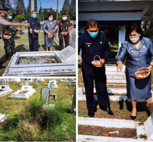  Peringati Ultah LVRI Ke- 64, Bupati dan Wabup Karo Soroti Kebersihan Makam Pahlawan