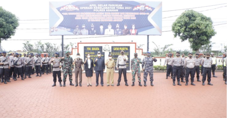  Bupati Hadiri Apel Gelar Pasukan Operasi Keselamatan Toba 2021 Polres Asahan