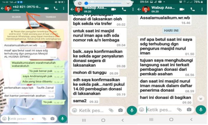 Kadis Kominfo Asahan Klarifikasi Beredarnya Nomor Whatsapp Palsu Mengatasnamakan Wakil Bupati Taufik Zainal Abidin