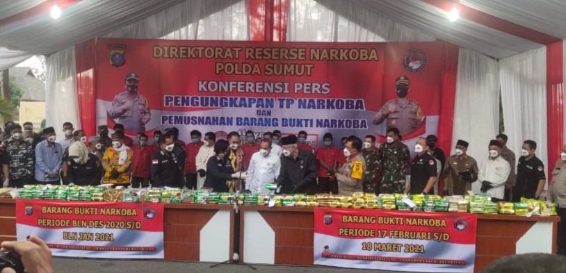 Kapolda Sumut Pimpin Pemusnahan Barang Bukti Narkotika