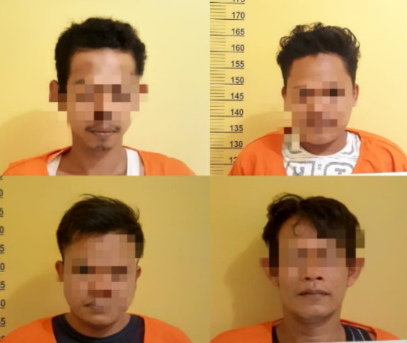  4 Pelaku Judi Qiu-qiu Ditangkap Polsek Kampar Kiri Hilir di Desa Lubuk Sakai