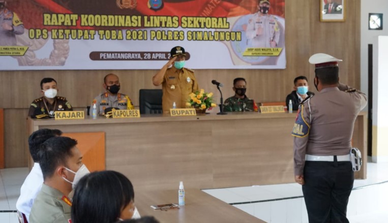  Kapolres Simalungun Pimpin Rakor Lintas Sektoral Ops Ketupat Toba Pengamanan Idul Fitri 1442 H