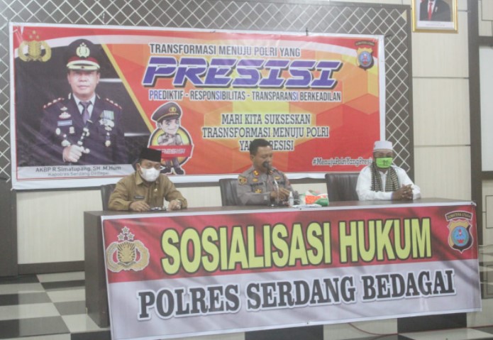  Kapolres Sergai Sosialisasi Hukum Peniadaan Mudik Idul Fitri 1442 H