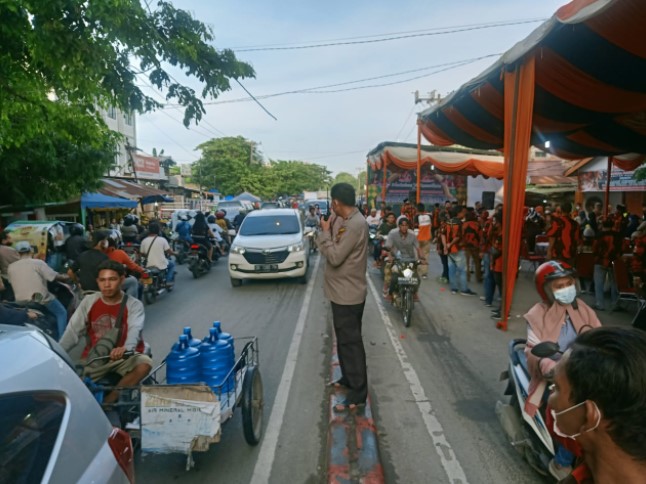  Kapolsek Medan Area Himbau Organisasi yang Pakai Fasilitas Umum Agar Tak Tutup Jalan