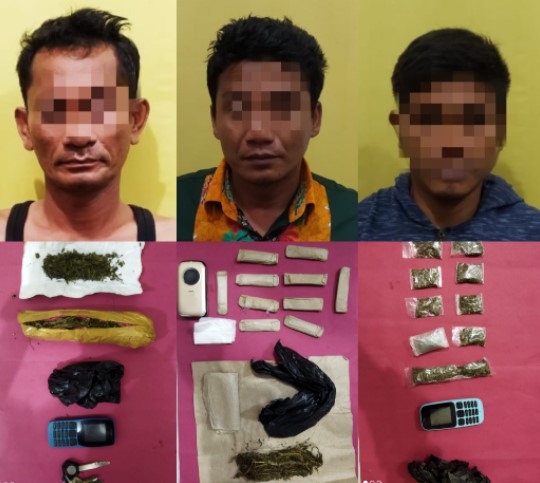  3 Pengedar Ganja Kering Diringkus Polres Kampar