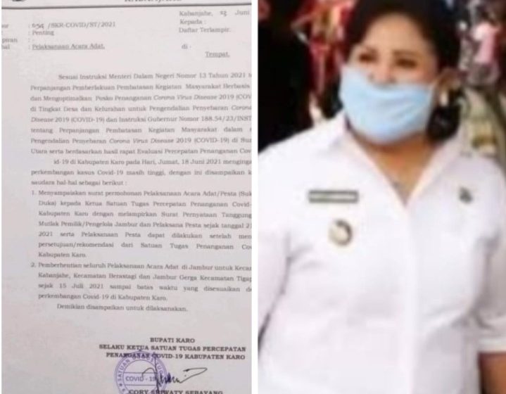  Bupati Karo Keluarkan Surat Edaran Pemberhentian Pelaksanaan Pesta Adat