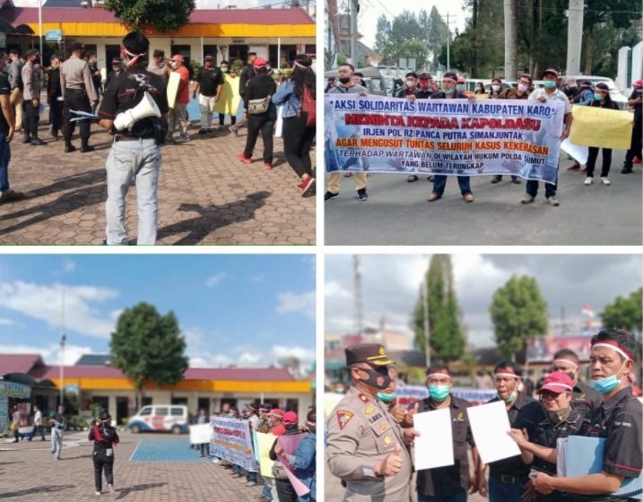  Aksi Solidaritas Wartawan Karo, Gelar Hening Cipta dan Doa Mengenang Almarhum Marsal Harahap