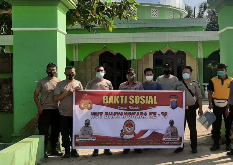  Sambut Hari Bhayangkara Ke- 75, Seluruh Jajaran Polsek Polres Simalungun Gelar Bhakti Sosial di Rumah Ibadah