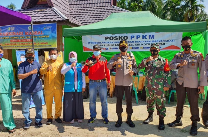  Kunjungi Pos PPKM Desa Lubuk Agung, Kapolres Kampar Minta Semua Elemen Dukung Upaya Penanganan Covid-19