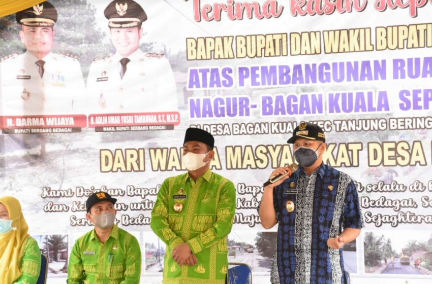  Syukuran Pembangunan Jalan di Tanjung Beringin, Bupati Sergai: Jaga dan Rawat Jalan Ini